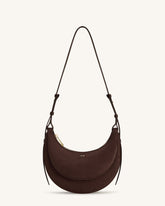 Sharon Faux Suede Crossbody Bag - Coffee Brown