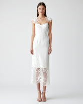 Orchid Embroidered Corset Dress - White