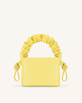 Rylee Pleated Drawstring Top Handle Bag - Light Yellow