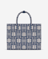 FEI Jacquard Knit Medium Tote Bag - Navy