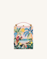 Taya Tropical Parrot Pattern Book Shape Clutch Bag - Pink