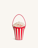 Skylar Faux Pearl Embellished Bucket Bag - Red