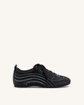 Ferne Streamlined Lustrous Sneakers - Black