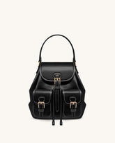 Harper Buckle Pocket Backpack - Black