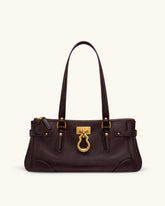 Yvette Elongated Tote Bag - Dark Brown